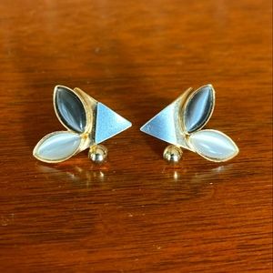 Vintage Silver and Gold-toned Stud Earrings